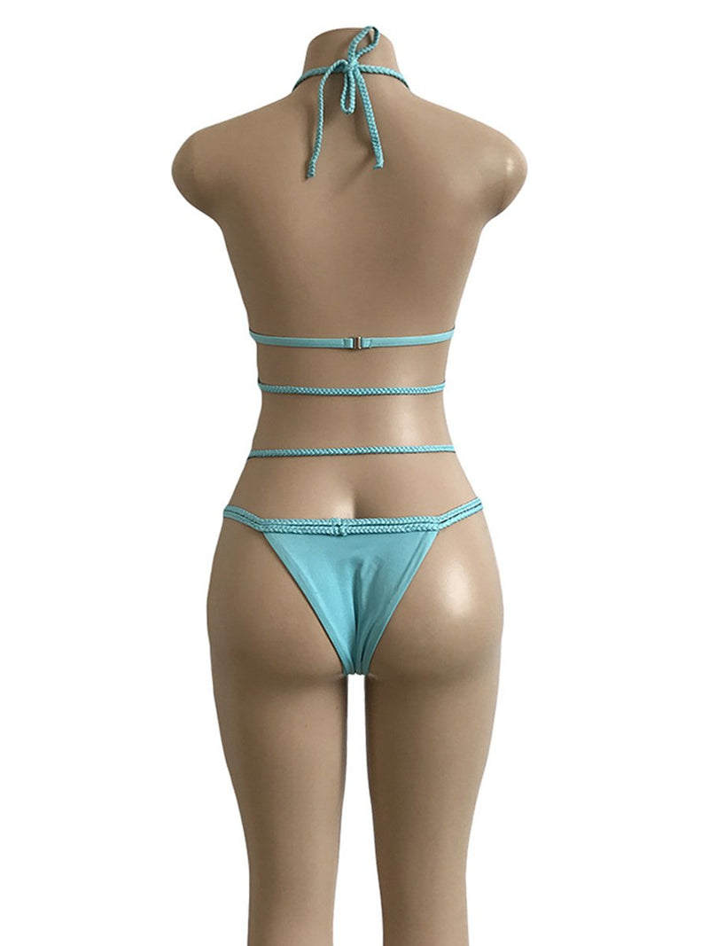 Neckholder Triangel Sexy Zweiteiliger Bikini Set