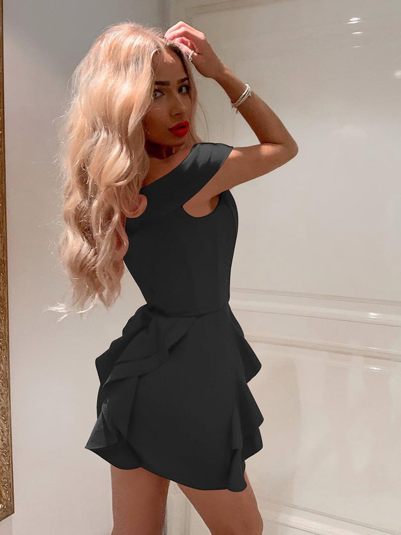 Ärmellos Sexy Schulterfrei Mini Kleid - CA Mode
