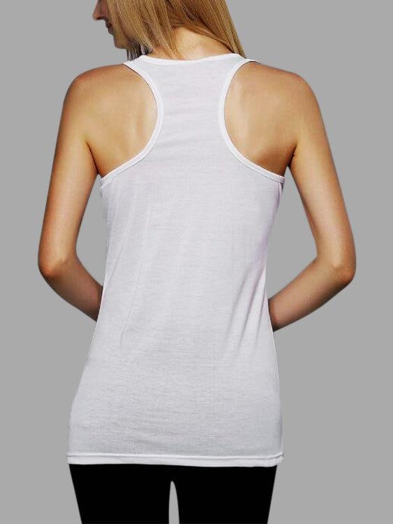 Damen Ärmellos Streetwear U-Ausschnitt Rückenfrei T-shirt - CA Mode