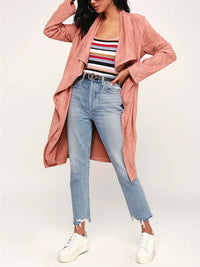 Mehrfabrig Herbst Mantel Outwear Pink - CA Mode
