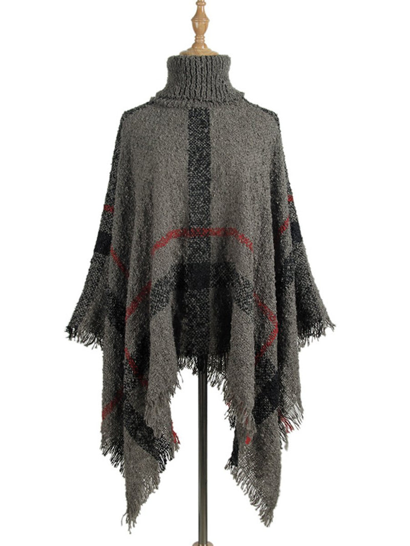 Cape Mit Rollkragen Strickpullover - CA Mode