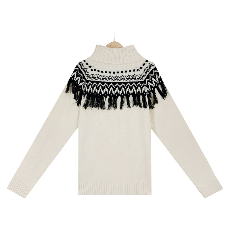 Damen Strickpullover Sweater Rollkragen Pullover