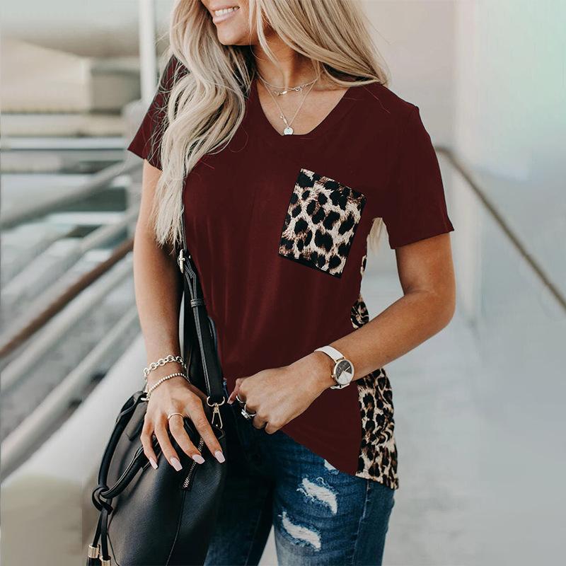 Casual Leopardenmuster Kurzarm T-Shirt
