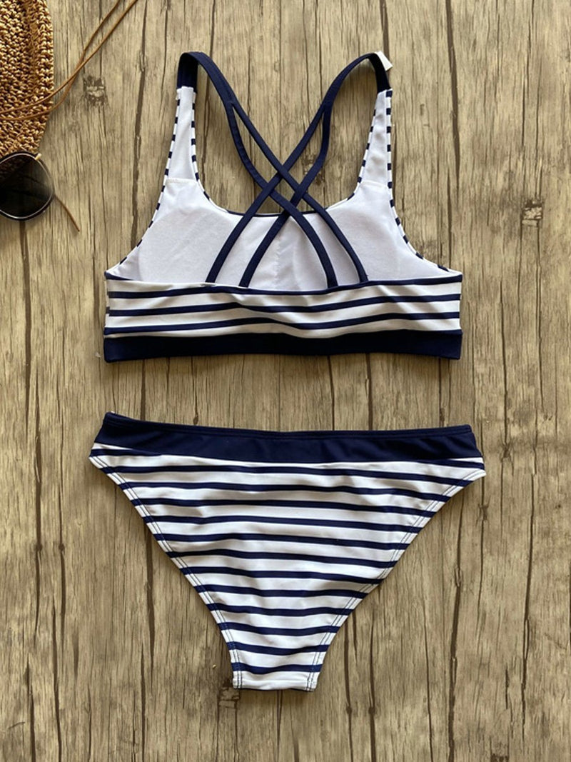 Sexy Streifen Bikini Badeanzüge Set