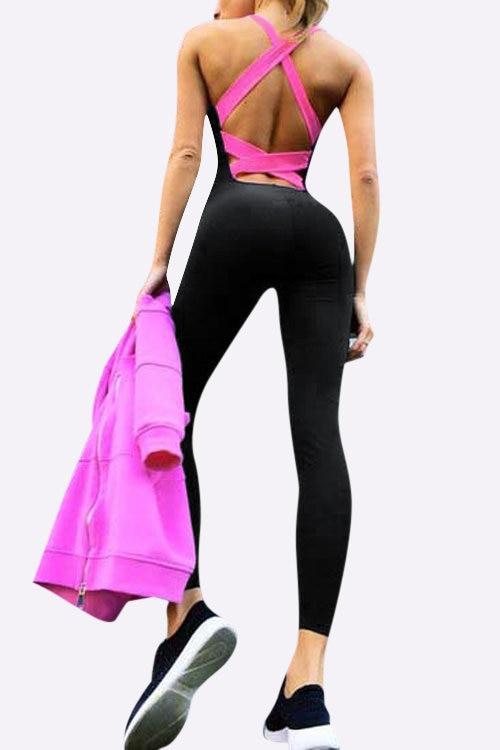 Ärmellos Sexy Bodycon U-Ausschnitt Rückenfrei Jumpsuit - CA Mode