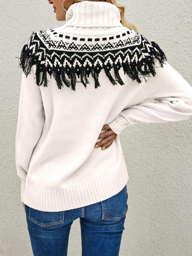 Damen Strickpullover Sweater Rollkragen Pullover