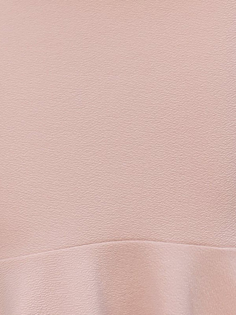 Pink Ärmellos V-Ausschnitt Rüschen Saum Kleid - CA Mode