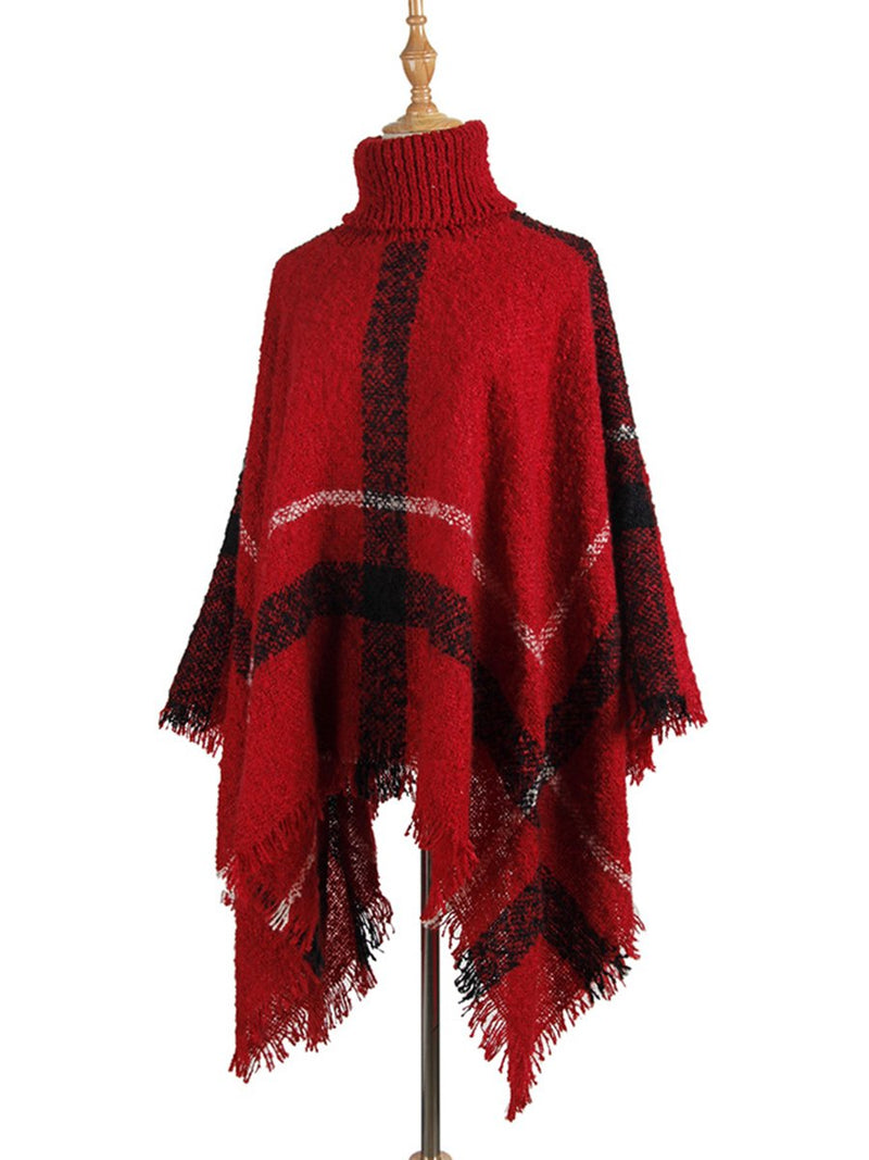 Cape Mit Rollkragen Strickpullover - CA Mode