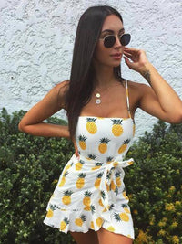 Ärmellos Blumen Gedruckt Sexy Mini Kleid - CA Mode