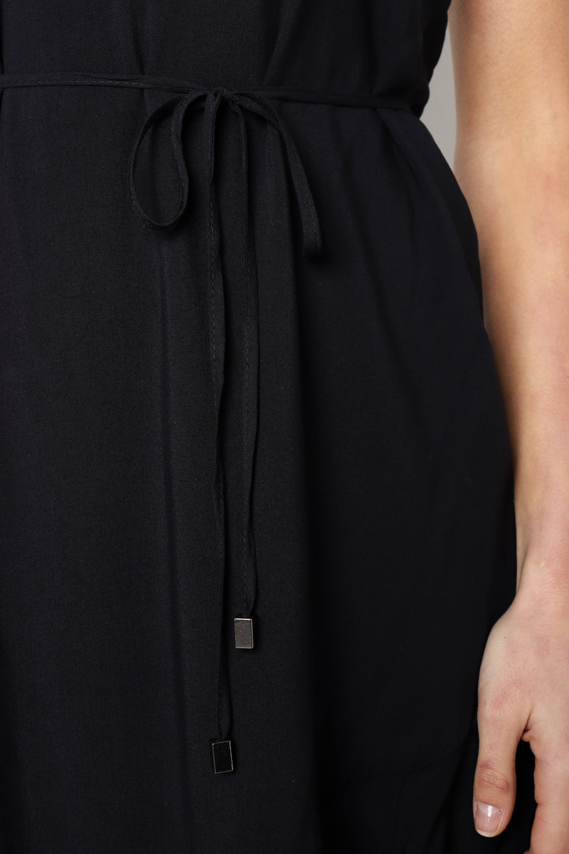 Rückenfrei Unregelmäßiger Saum Midi Kleid - CA Mode
