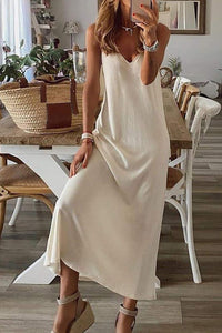 Knit V Neck Sleeveelss Tank Maxi Dress