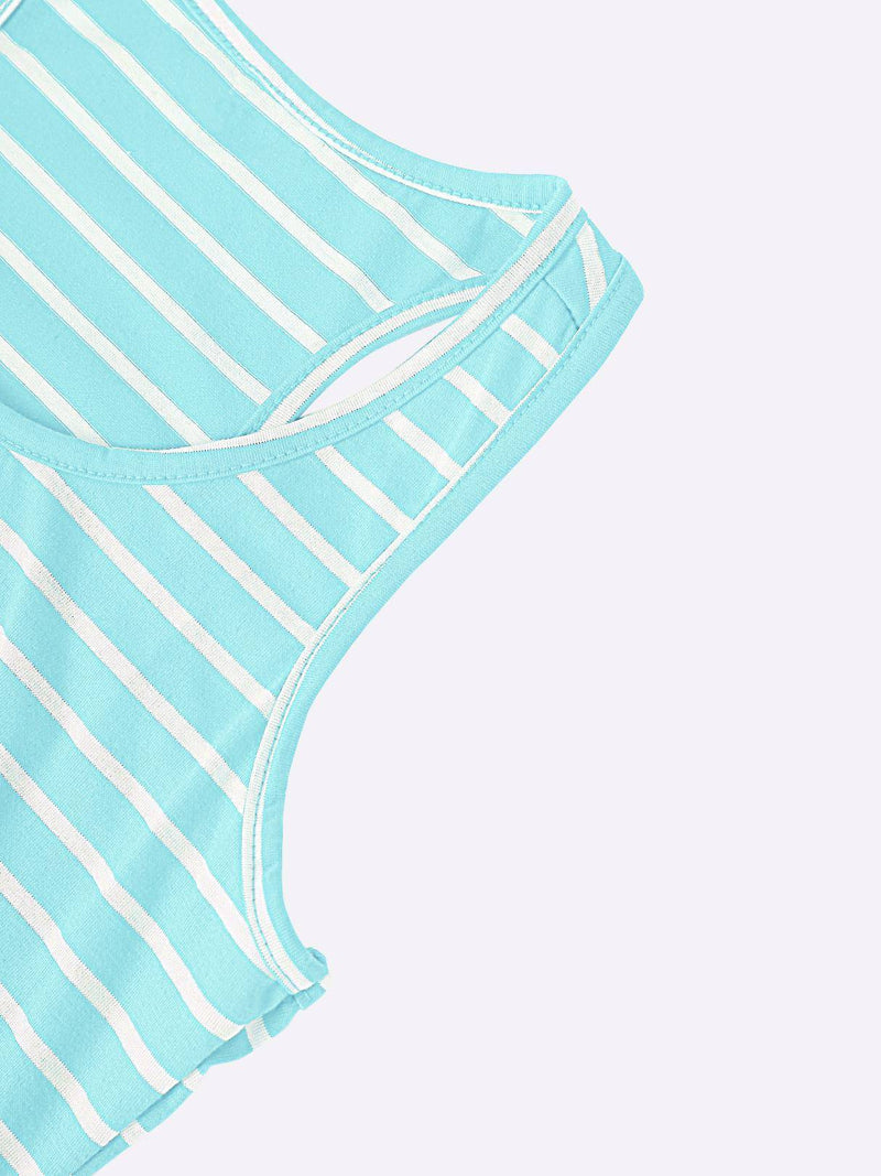 Streifen Sexy Strand U-Ausschnitt Mini Kleid - CA Mode
